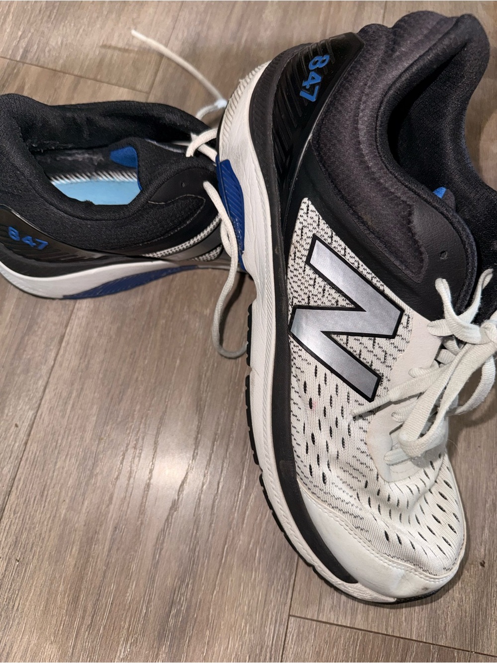 New Balance Men’s Athletic Running Shoes - White, Black & Blue